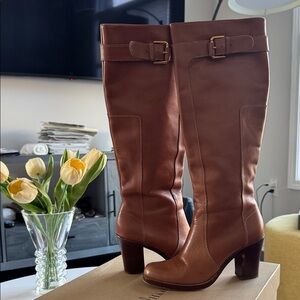 Cole Haan Tan Leather Heeled Boots
